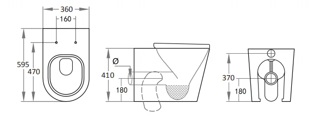 Poseidon Avery Box Rim Wall Faced Floor Black Toilet Pan 4 Poseidon Avery Box Rim Wall Faced Floor Black Toilet Pan - Image 2