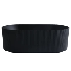 Poseidon POS Ally Groove Fluted Oval Freestanding Bath Matte Black Finish 1500mm -Home Furnishings Store L81A1816 716eb051 55af 4f67 b6ed 22244b404b24