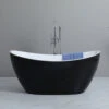 Poseidon POS Evie Matte Black & White Free Standing Bathtub 1500mm -Home Furnishings Store L81A7144 scaled 1