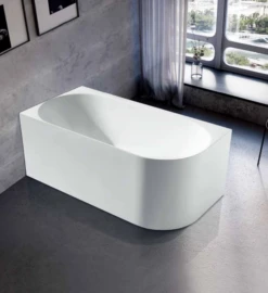 NOVA White Back To Wall Corner Bathtub 1400/1500/1700mm