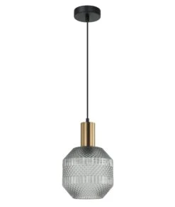 MARACA: Interior Glass Jar With Quadrilateral Segment Pendant Lights -Home Furnishings Store MARACA1 lightoff