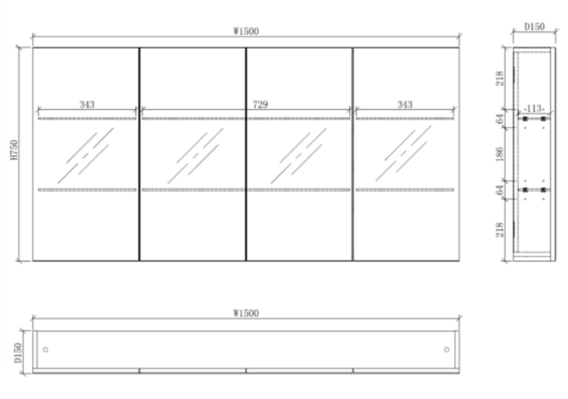 ABS Pencil Edge Shaving Cabinet Light Oak 600/750/900/1200/1500mm 9 ABS Pencil Edge Shaving Cabinet Light Oak 600/750/900/1200/1500mm - Image 7