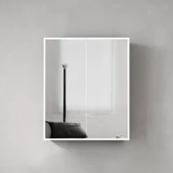 MOONLIGHT LED Mirror Shaving Cabinet 600mm With Solid Surface Stone Edge