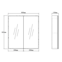 MOONLIGHT LED Mirror Shaving Cabinet 600mm With Solid Surface Stone Edge -Home Furnishings Store Moonlight04