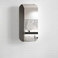 NEWPORT Shaving Cabinet 900mm Black Oak With Optional LED