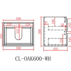 Poseidon STELLA PVC Wall Hung Vanity 600 -Home Furnishings Store NgA8i2AQ