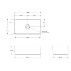 NOVI Fireclay Butler Kitchen Sink Matte Black 75 X 46 -Home Furnishings Store Novi spec 32d7b08c 3fa0 4006 b031 eebc0c0fff61