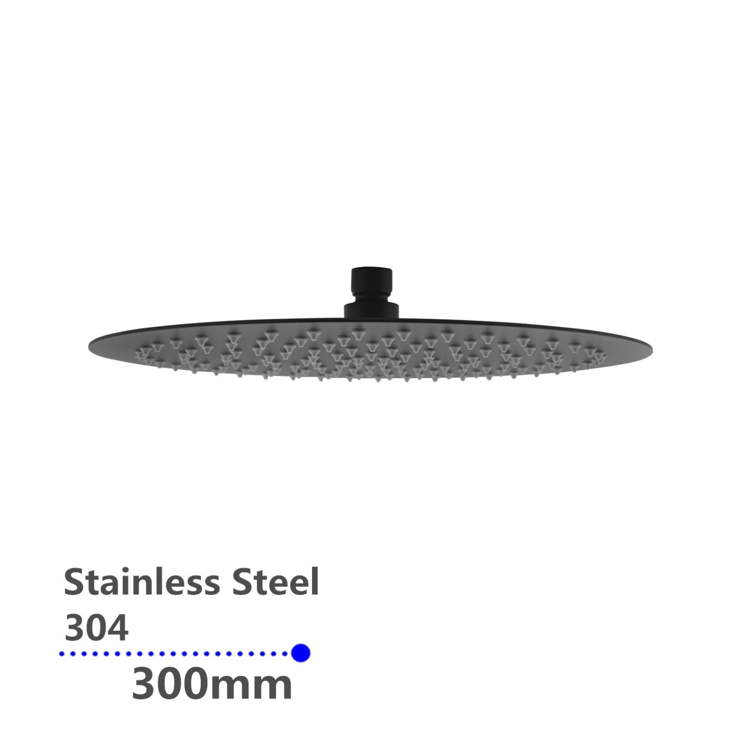 AQU Super-slim Round Black Rainfall Shower Head 300mm 3 AQU Super-slim Round Black Rainfall Shower Head 300mm