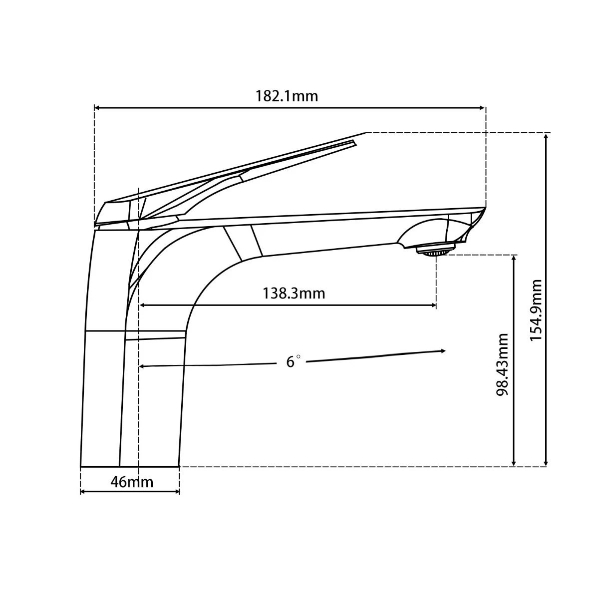 AU Brass Basin Mixer Black 4 AU Brass Basin Mixer Black - Image 2