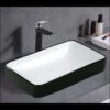 ABS Logan Soft Square GLoss Black & White Basin (500 X 370 X140mm) -Home Furnishings Store OcWgDn4x