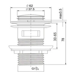 Poseidon Pop Up Waste With Overflow Ceramic Gloss White -Home Furnishings Store PA32OF L