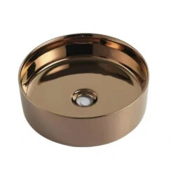 POSEIDON Silky Rose Gold Ceramic Basin (Round:346x346x114)