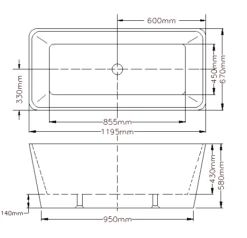 Poseidon Qubist Free Standing Bathtub 19 Poseidon Qubist Free Standing Bathtub -Home Furnishings Store QBT1200LINE