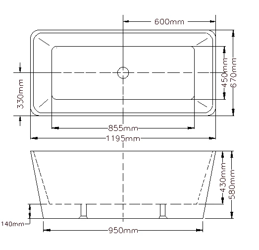 Poseidon Qubist Free Standing Bathtub 11 Poseidon Qubist Free Standing Bathtub - Image 9