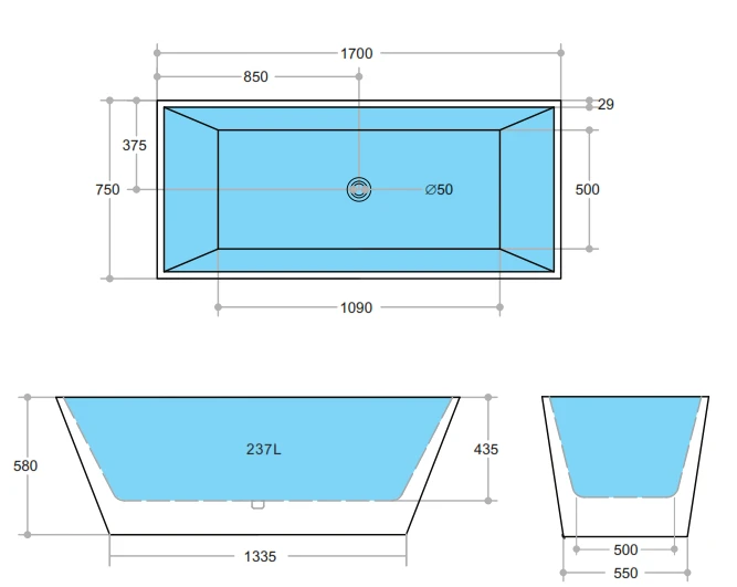 Poseidon Qubist Free Standing Bathtub 10 Poseidon Qubist Free Standing Bathtub - Image 8