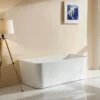 ABS MANDY Gloss White Back To Wall Bathtub 1 ABS MANDY Gloss White Back To Wall Bathtub -Home Furnishings Store QR2 9s w