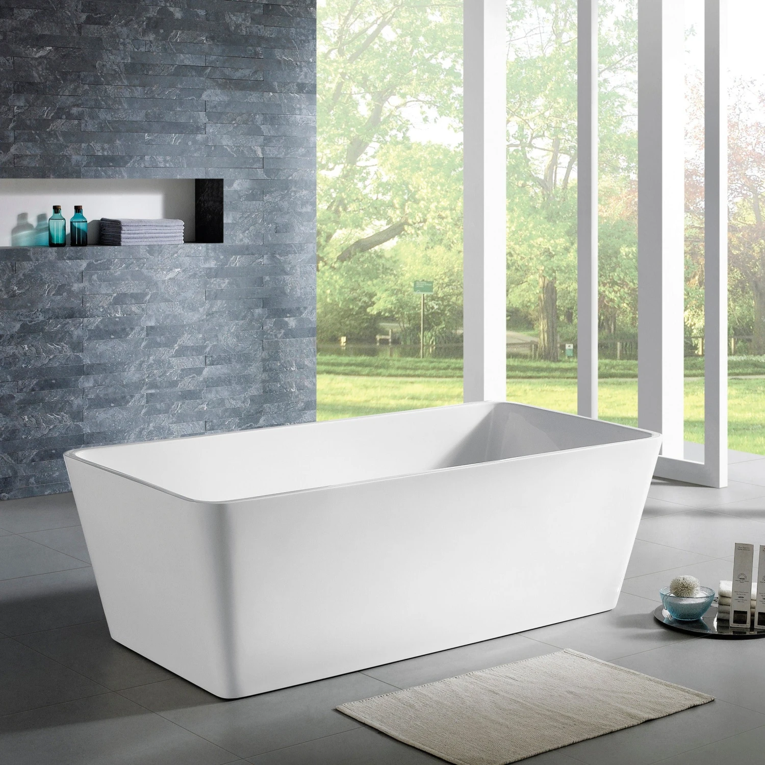 Poseidon Qubist Free Standing Bathtub 3 Poseidon Qubist Free Standing Bathtub