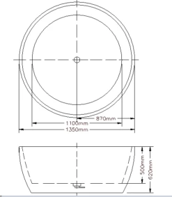 Poseidon Ronda Free Standing Bathtub Gloss White -Home Furnishings Store RBT 1350