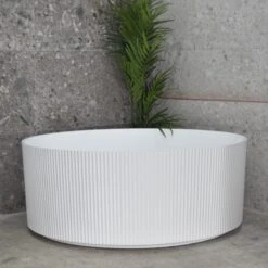 Poseidon POS Sunshine Groove Fluted Round Freestanding Bath Gloss White Finish 1500mm 8 Poseidon POS Sunshine Groove Fluted Round Freestanding Bath Gloss White Finish 1500mm -Home Furnishings Store SB780 1500GW Enflair Sunshine groove 1500mm fluted round circle freestanding bath gloss white