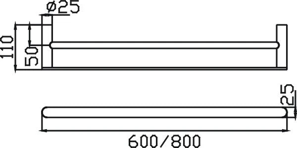 Sleek Double Towel Rail (Black / Chrome) 4 Sleek Double Towel Rail (Black / Chrome) - Image 2