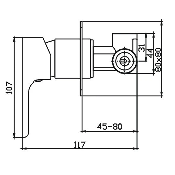 Sleek Wall Mixer (Chrome) 4 Sleek Wall Mixer (Chrome) - Image 2