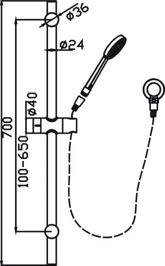 Cuter Hand Shower On Rail (Chrome) 4 Cuter Hand Shower On Rail (Chrome) - Image 2