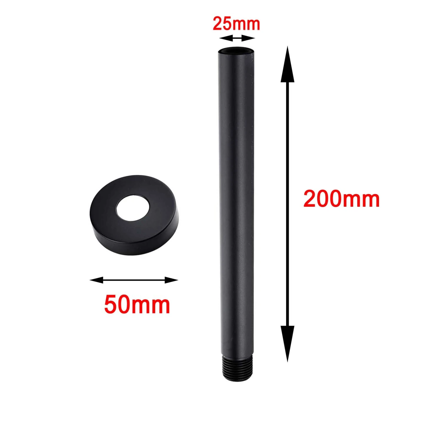 Pentro Matte Black Round Ceiling Shower Arm 200mm 5 Pentro Matte Black Round Ceiling Shower Arm 200mm - Image 3