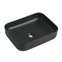 POSEIDON Matte Black Ceramic Basin (Rectangle: 500x390x130)