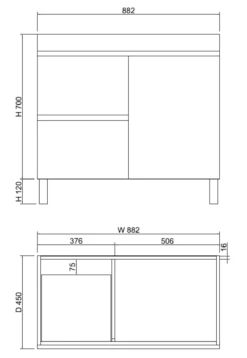 ABS DFL2 Dark Oak Freestanding Vanity 900mm -Home Furnishings Store SlzvLw6o