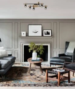 TACHE: Interior Spot Ceiling Lights (with Adjustable Black & Antique Brass Heads) IP20 -Home Furnishings Store TACHE6 APPLICATION