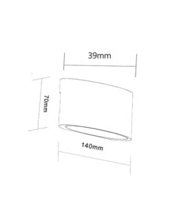 TAMA: LED Exterior Surface Mounted Curved Up/Down Wall Lights IP54 -Home Furnishings Store TAMA1 2 LINE