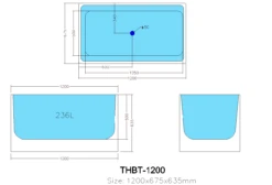 Poseidon Theo Back To Wall Bathtub/ Non Overflow -Home Furnishings Store THBT1200Line