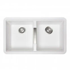CARYSIL CGDB White Granite Double Under Mount Kitchen Sink 824x481mm