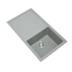 CARYSIL VIVALDI Grey Granite Kitchen Sink With Drainboard 860x500mm