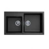 CARYSIL VIVALDI Black Granite Double Kitchen Sink 860x500mm 2 CARYSIL VIVALDI Black Granite Double Kitchen Sink 860x500mm -Home Furnishings Store TWMN 20001