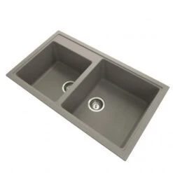 CARYSIL VIVALDI Grey Granite Double Kitchen Sink 860x500mm