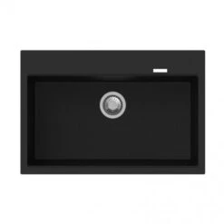 CARYSIL WALTZ Black Granite Kitchen Sink 780x510mm