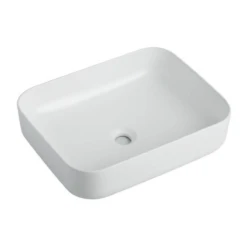 POSEIDON Gloss White Ceramic Basin (Rectangle: 500x390x130)