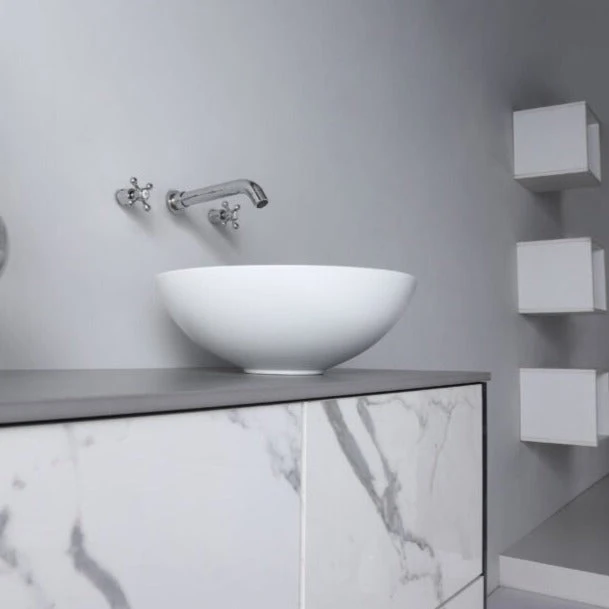 Aulic Argyle White Ceramic Basin (Round: 405x145) 5 Aulic Argyle White Ceramic Basin (Round: 405x145) - Image 3