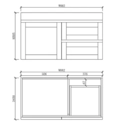 ABS BOSTON Matt Grey Wall Hung Vanity 900mm 13 ABS BOSTON Matt Grey Wall Hung Vanity 900mm -Home Furnishings Store ZUd4 NkA