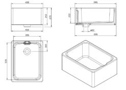 BELFAST Fireclay Butler Kitchen Sink 600mm X 460mm With Overflow -Home Furnishings Store belfast spec