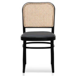 Calibre CDC6382-SD Black Cushion Dining Chair - Natural Rattan