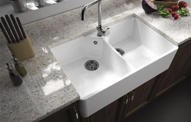 CHESTER Fireclay Butler Kitchen Sink 80 X 50 Matte White (Double Bowl) 8 CHESTER Fireclay Butler Kitchen Sink 80 X 50 Matte White (Double Bowl) - Image 6