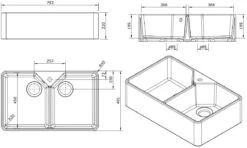 CHESTER Fireclay Butler Kitchen Sink 80 X 50 Matte White (Double Bowl) 24 CHESTER Fireclay Butler Kitchen Sink 80 X 50 Matte White (Double Bowl) -Home Furnishings Store chester9