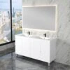 ABS LESS Gloss White Double Bowl Freestanding Vanity 1500mm -Home Furnishings Store cho4sR1q