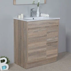 GRACE Freestanding Vanity Natural Oak -Home Furnishings Store crMFN Yw