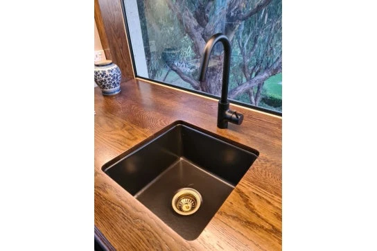 CUISINE Fireclay Insert Kitchen Sink 460mm X 460mm (Matte Black) 4 CUISINE Fireclay Insert Kitchen Sink 460mm X 460mm (Matte Black) - Image 2