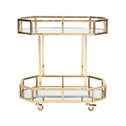 Brooklyn Mirrored Bar Cart - Gold