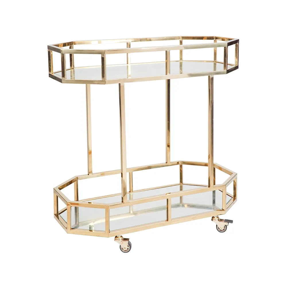Brooklyn Mirrored Bar Cart - Gold 5 Brooklyn Mirrored Bar Cart - Gold - Image 3