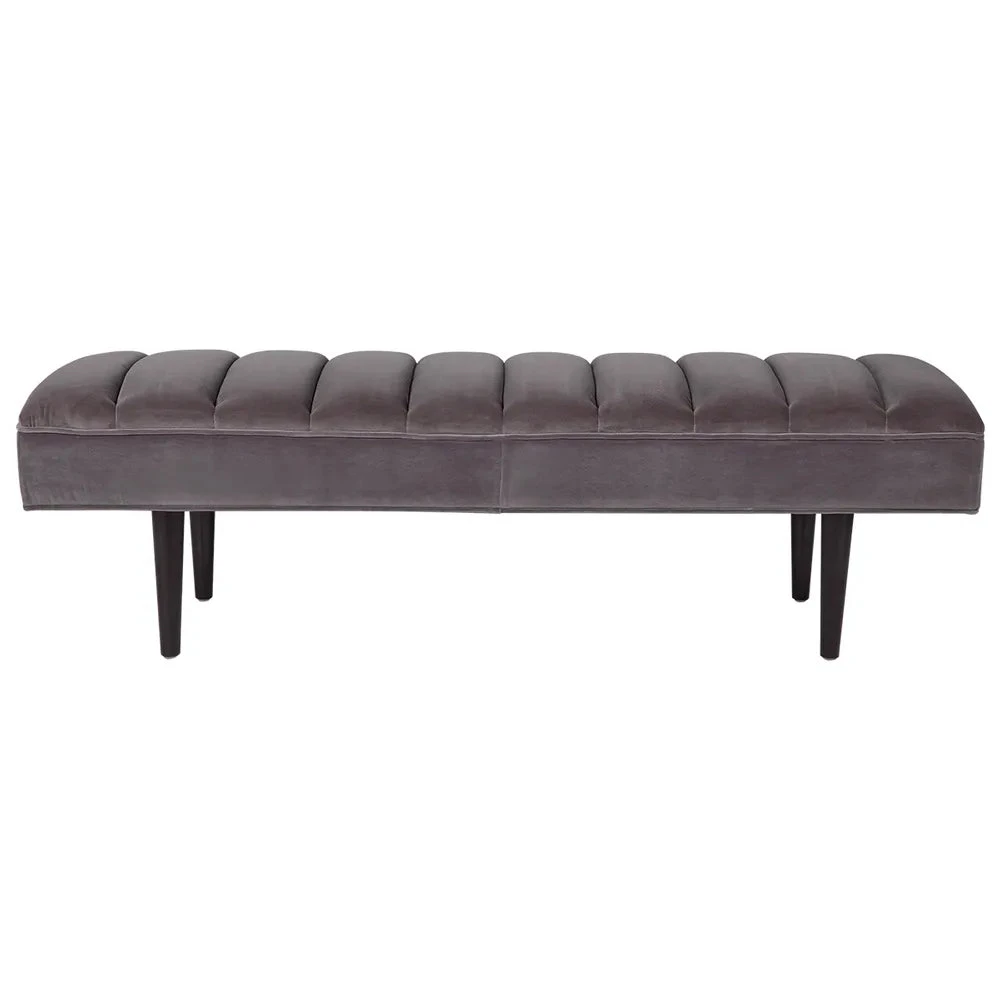 Central Park Bench Ottoman - Charcoal Velvet 4 Central Park Bench Ottoman - Charcoal Velvet - Image 2